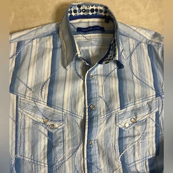 Chic Men’s Western Shirt with embroidery detail sz M - Picture 2 of 8